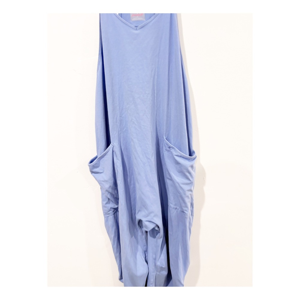 Free People Movement Hot Shot Jumpsuit Light Blue Harem Romper Small - Picture 5 of 5